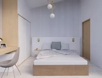 Интерьер спальни cветильниками над кроватью  смотреть на Basicdecor