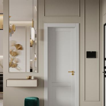 Интерьер коридора с зеркалом на двери  смотреть на Basicdecor