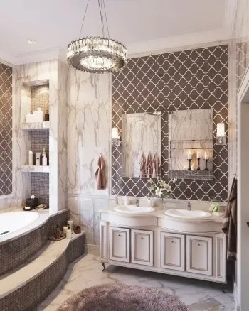 Интерьер ванной в винтажном, барокко, рококо и марокканском смотреть на Basicdecor