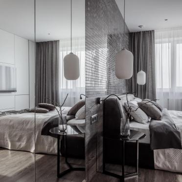 Интерьер спальни cветильниками над кроватью  смотреть на Basicdecor