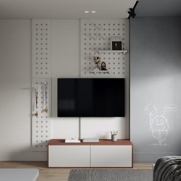 Интерьер детской с телевизором на стене  смотреть на Basicdecor