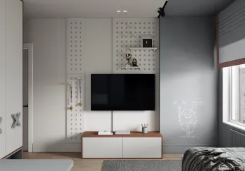Интерьер детской с телевизором на стене  смотреть на Basicdecor