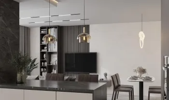 Интерьер cветильниками над столом  смотреть на Basicdecor