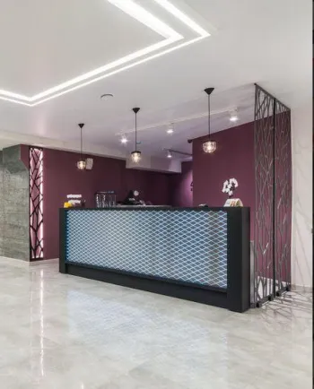 Интерьер с барной стойкой и ресепшном  смотреть на Basicdecor