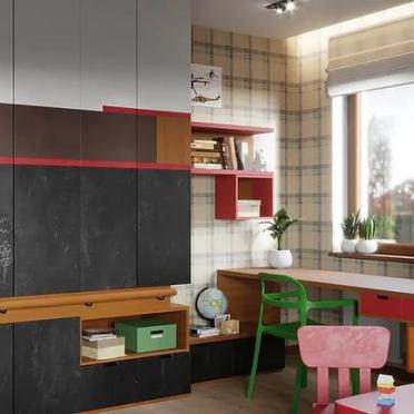 Интерьер детской c рабочим местом  смотреть на Basicdecor