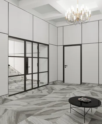 Интерьер с зеркалом на двери  смотреть на Basicdecor