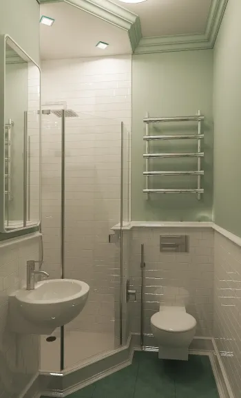 Интерьер ванной с без окна в неоклассике смотреть на Basicdecor