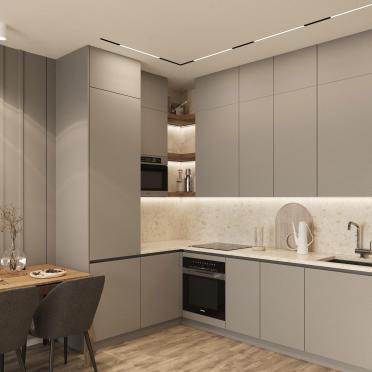 Интерьер кухни с нишей с подсветкой и с подсветкой  смотреть на Basicdecor