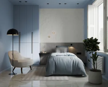 Интерьер спальни cветильниками над кроватью  смотреть на Basicdecor