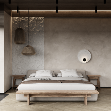 Интерьер спальни cветильниками над кроватью  смотреть на Basicdecor