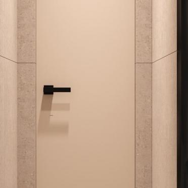 Интерьер с проходной, две двери и зеркалом на двери  смотреть на Basicdecor