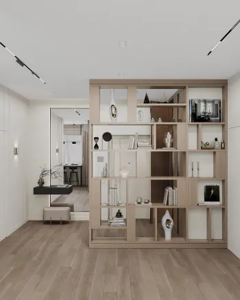 Интерьер гостиной с зонированием  смотреть на Basicdecor
