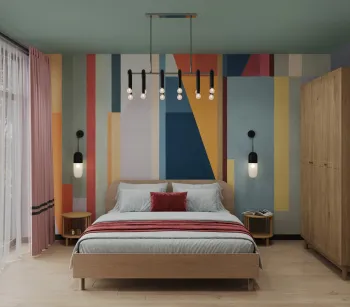 Интерьер спальни cветильниками над кроватью  смотреть на Basicdecor