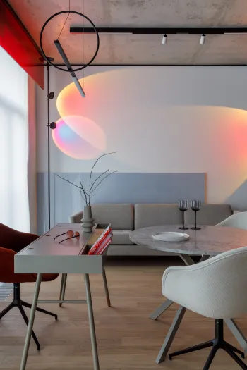 Интерьер гостиной c подсветкой  смотреть на Basicdecor
