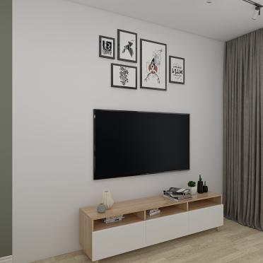 Интерьер гостиной с телевизором на стене  смотреть на Basicdecor