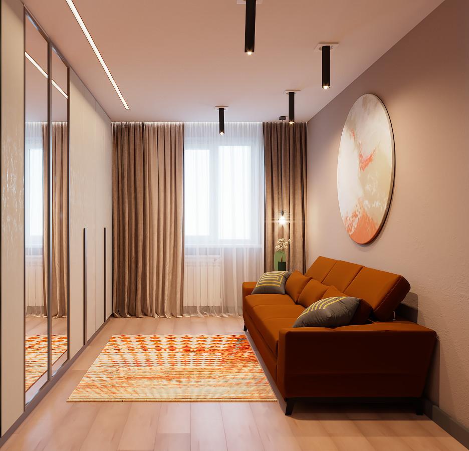 Интерьер гостиной cветовыми линиями, рейками с подсветкой, подсветкой настенной, подсветкой светодиодной и с подсветкой в стиле лофт