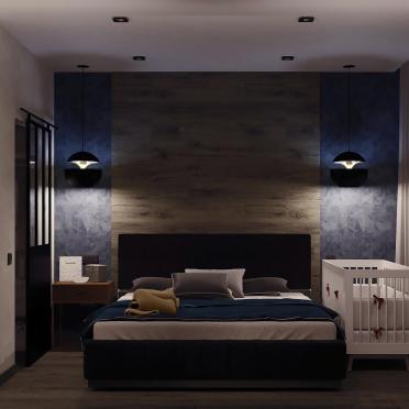 Интерьер спальни cветильниками над кроватью  смотреть на Basicdecor