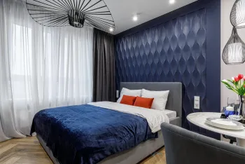 Интерьер спальни cветильниками над кроватью  смотреть на Basicdecor