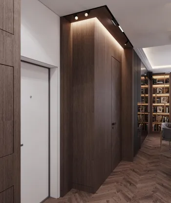 Интерьер прихожей с нишей с подсветкой и с подсветкой  смотреть на Basicdecor