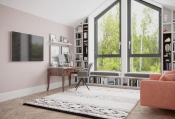 Интерьер кабинета c рабочим местом  смотреть на Basicdecor