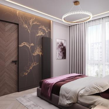 Интерьер спальни cветильниками над кроватью и с подсветкой  смотреть на Basicdecor