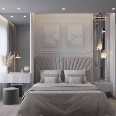 Интерьер спальни cветильниками над кроватью  смотреть на Basicdecor