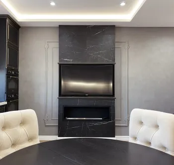 Интерьер гостиной с нишей с подсветкой и с подсветкой  смотреть на Basicdecor