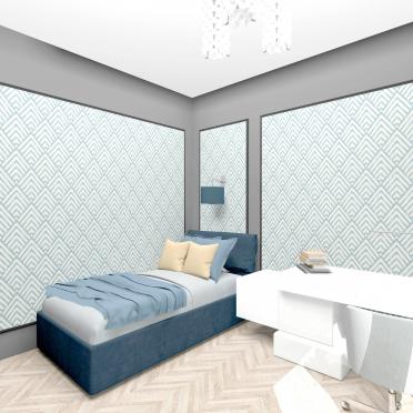 Интерьер спальни c рабочим местом в неоклассике смотреть на Basicdecor