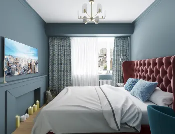 Интерьер спальни cветильниками над кроватью  смотреть на Basicdecor