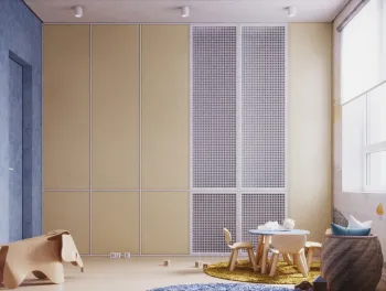 Интерьер с дверными жалюзи в современном стиле смотреть на Basicdecor
