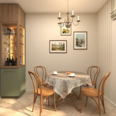 Интерьер кухни cветильниками над столом  смотреть на Basicdecor