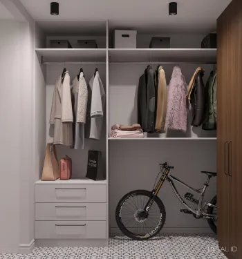 Интерьер гардеробной с гардеробной  смотреть на Basicdecor