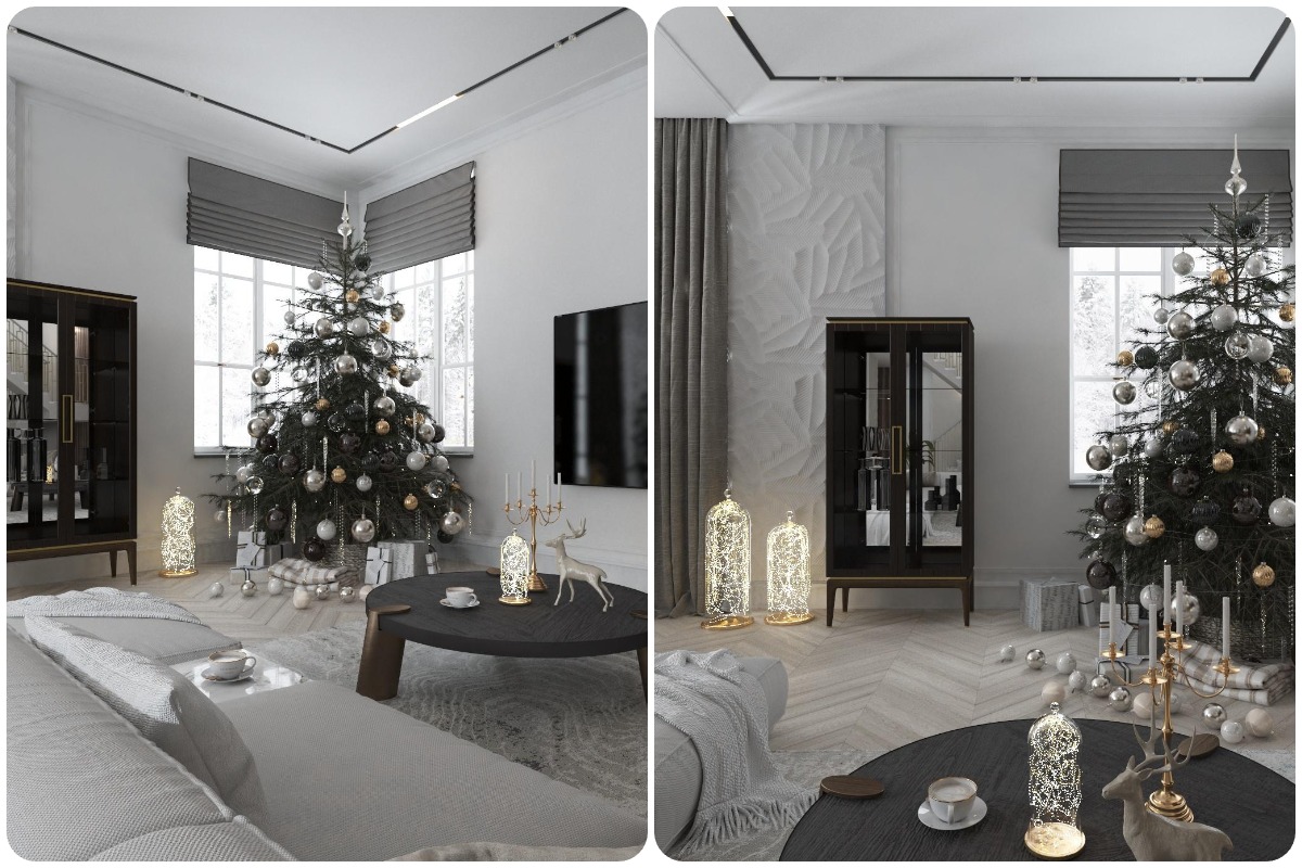 Новогодний интерьер гостиной