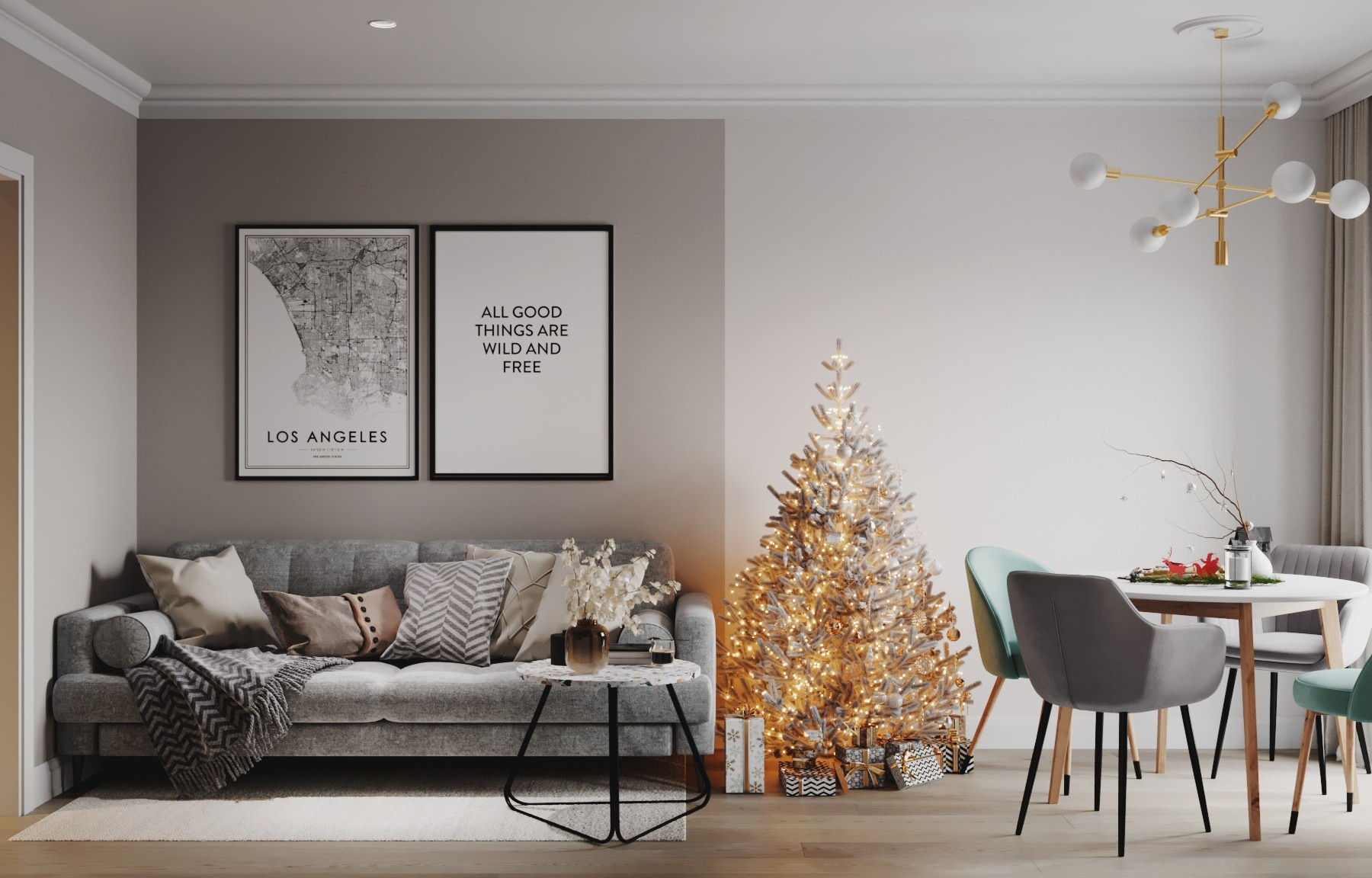 Новогодний интерьер в минимализме