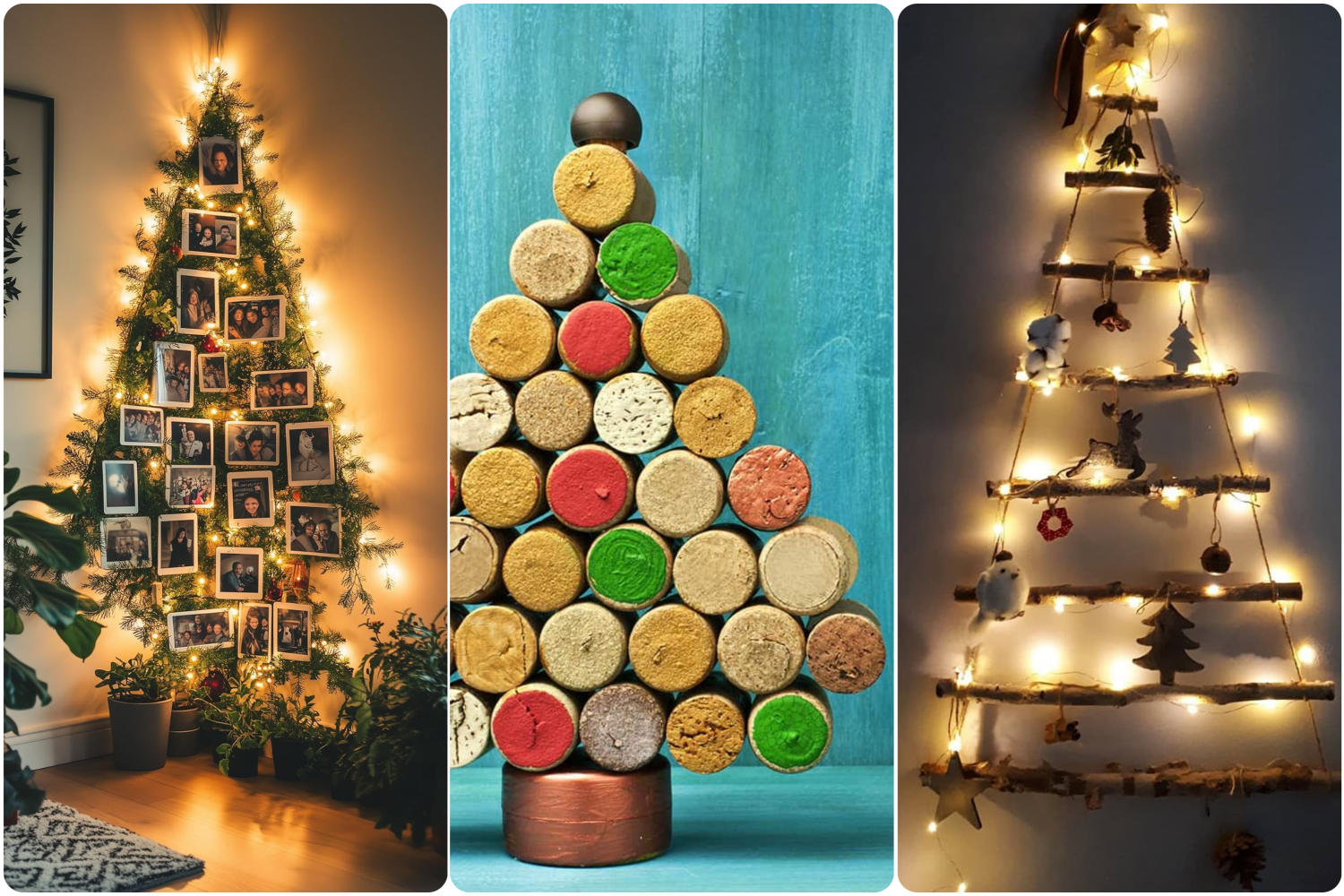 Интерьер с новогодними декоративными елками