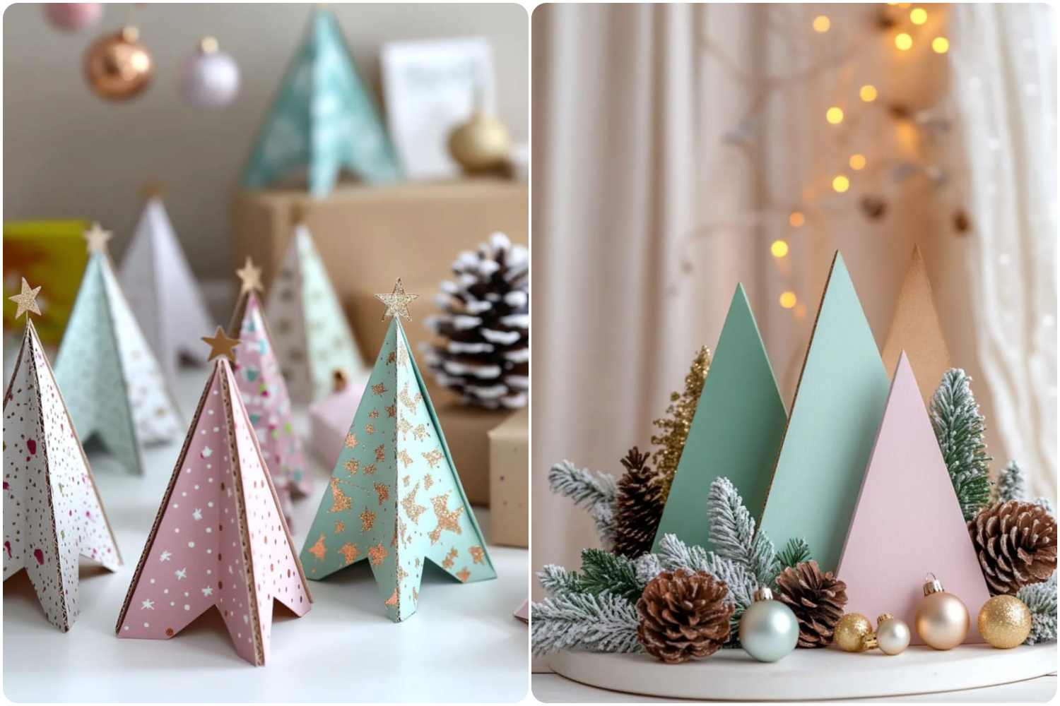 Декоративные елочки из картона