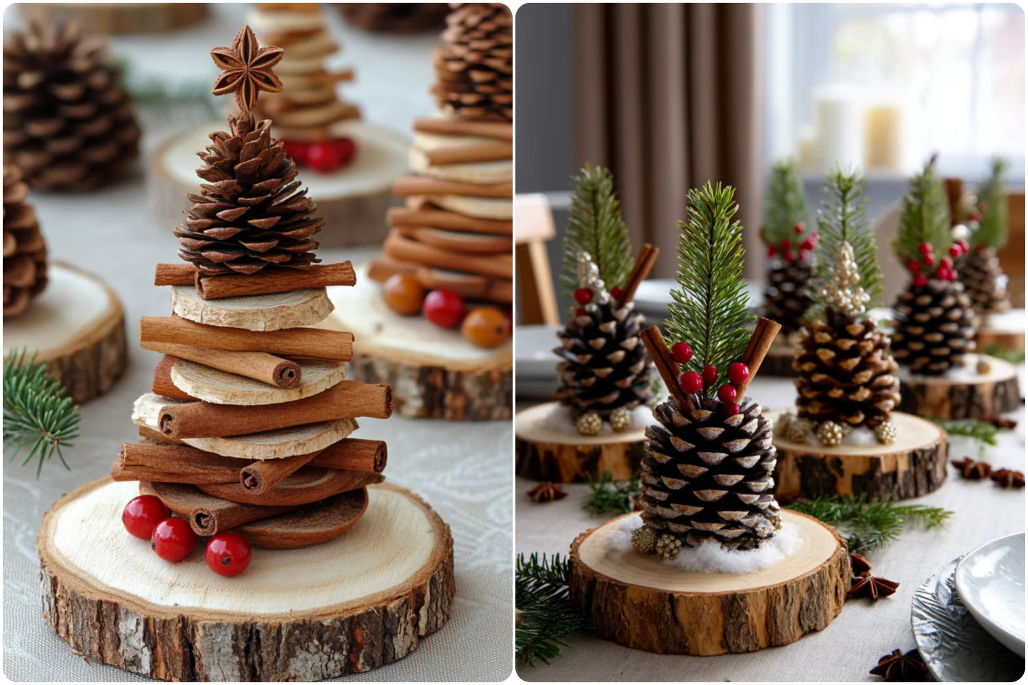 декор из палочек корицы и деревянных спилов