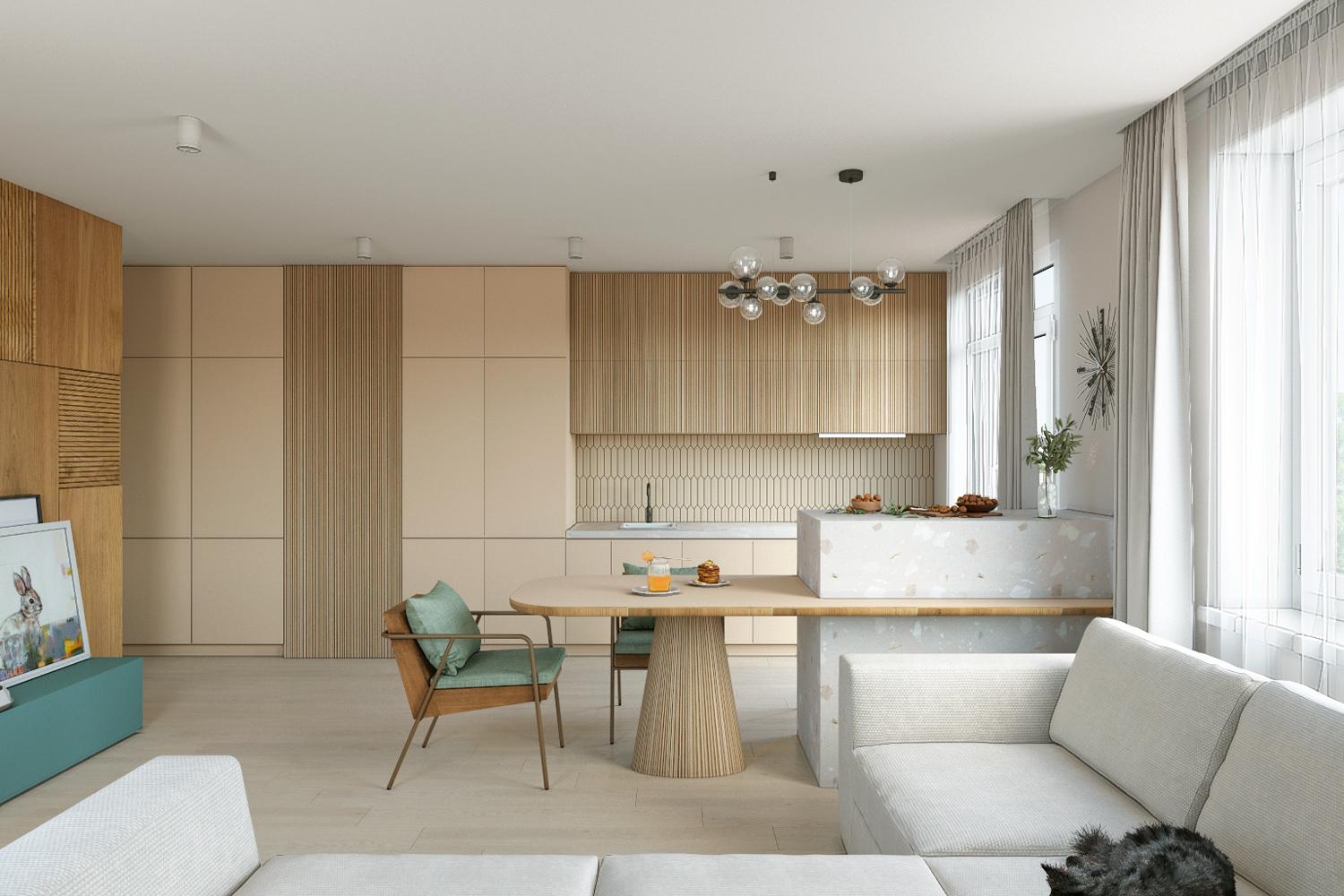 Фото проекта кухни-гостиной в современном стиле Как зонировать кухню и гостиную