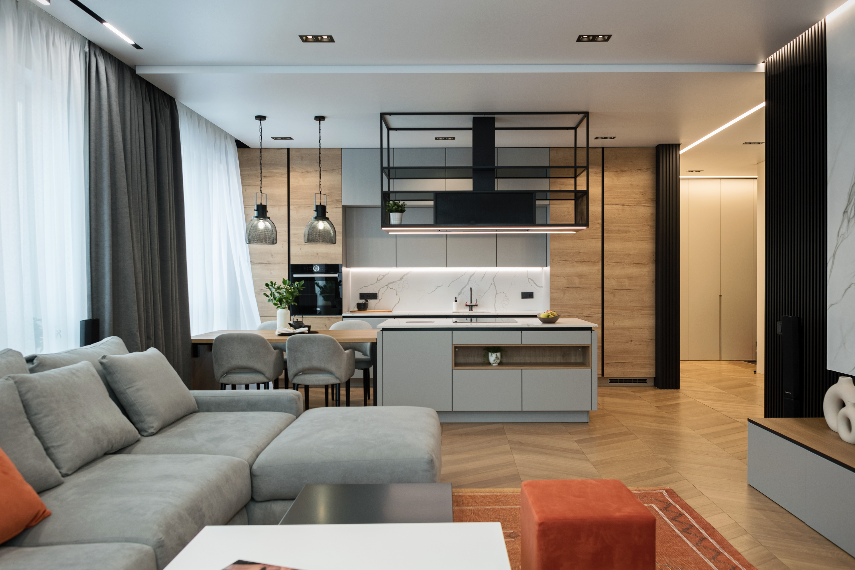 Кухня-гостиная - примеры зонирования Приемы зонирования кухни и гостиной