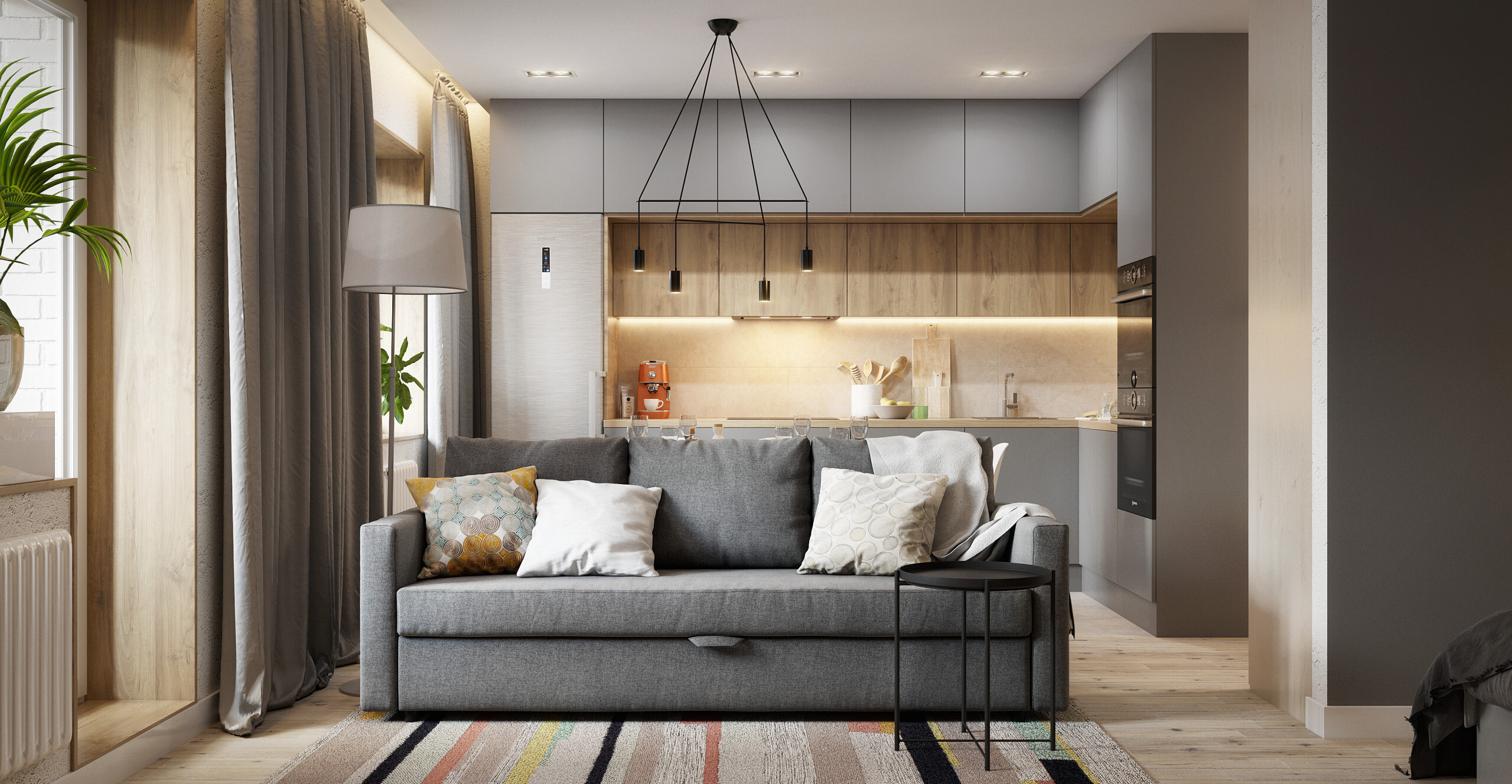 Кухня-гостиная в скандинавском стиле Северный стиль для дизайна интерьера