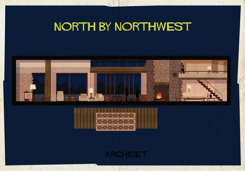 Постер с интерьером из фильма «На север через северо-запад»