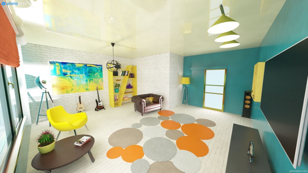 Интерьер комнаты в современном стиле, программа Planoplan