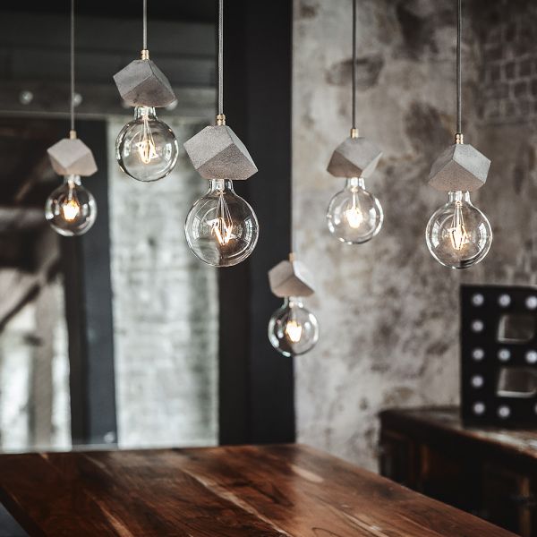 Светильники с основанием из бетона