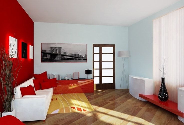 Бело-красная гостиная (65 фото): секреты и тонкости дизайна