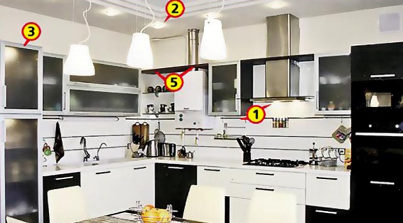 Схема освещения кухни