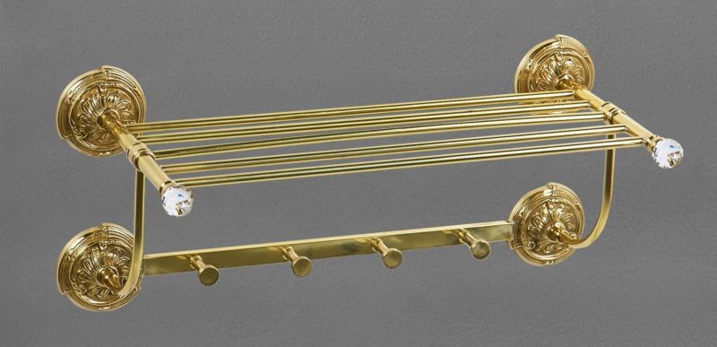 Полотенцедержатель с крючками ART&MAX BAROCCO CRYSTAL AM-2032-Br-C бронза фото 1