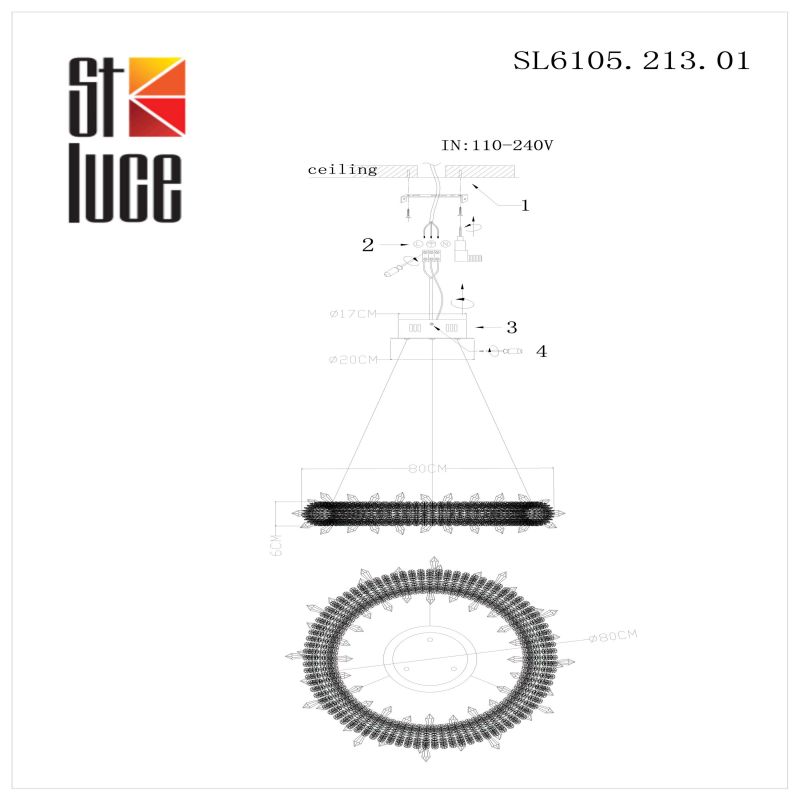 Подвесная люстра ST Luce Lucchero 212W LED 3000-6500К (теплый, белый, холодный) SL6105.213.01 фото 6