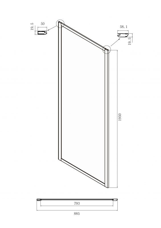 Боковая стенка Ambassador Forsa 90NX 90x195 см.