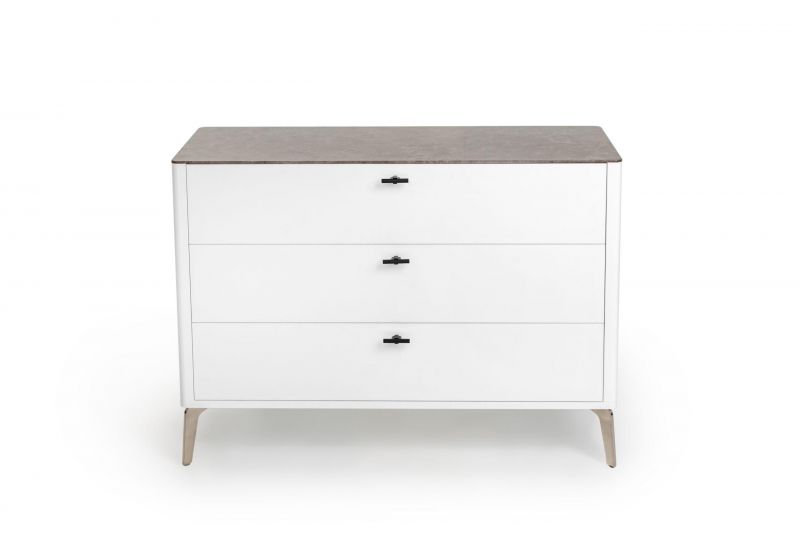 Комод 3 ящика белоснежный soft touch Elements K3-4N2R фото 1