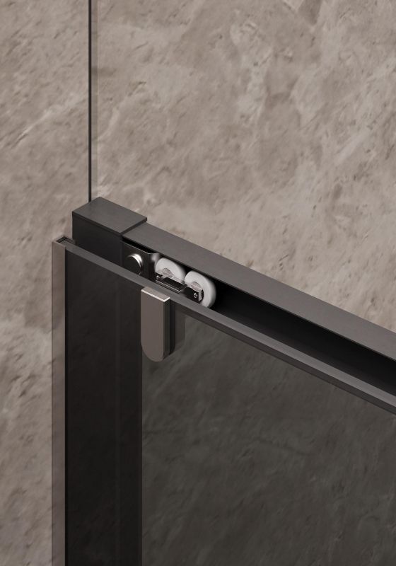Душевая дверь Timo-S TD-120/03GR-6, 120 см, профиль черный, стекло матовое, графит фото 4